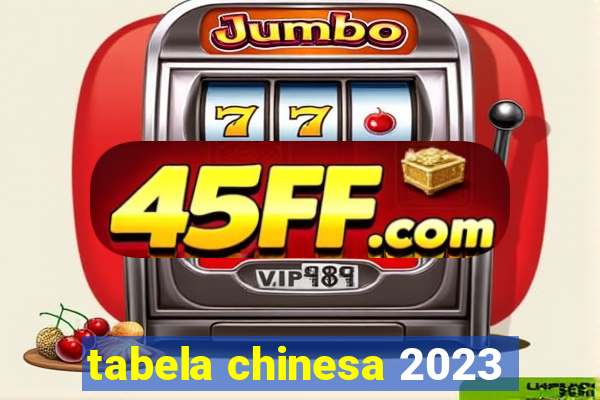 tabela chinesa 2023